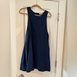 Madewell Navy Linen Blend Dress
